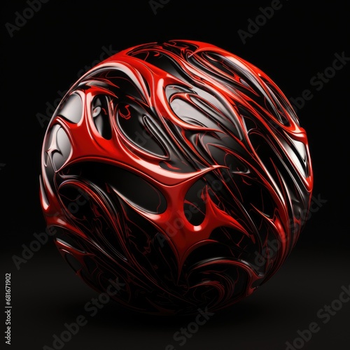 red sphere on black