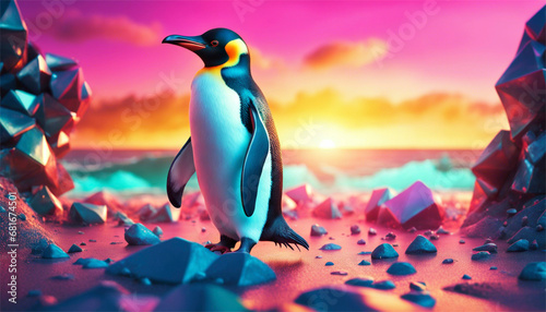 Pinguino Pixelato: Un'Avventura Congelata in Alta Definizione photo