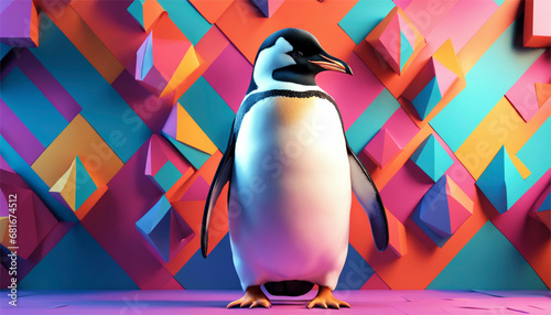 Dettagli Plumati: Il Pinguino Cartone in Tutta la sua Gloria 4K photo