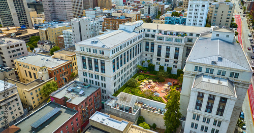 The Ritz Carlton hotel vacation resort San Francisco rooftop getaway aerial, San Fransisco, CA photo