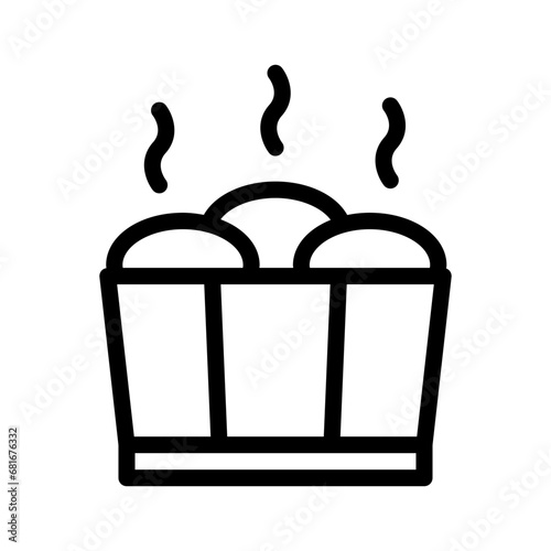 hot stone line icon illustration vector graphic. Simple element illustration vector graphic, suitable for app, websites, and presentations isolated on white background