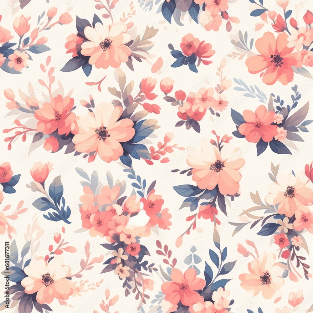A Seamless Floral Pattern A Seamless Floral Pattern