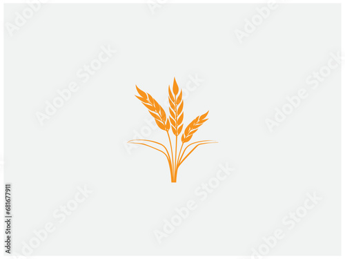 premium rice plant logo vector, vector and illustration,