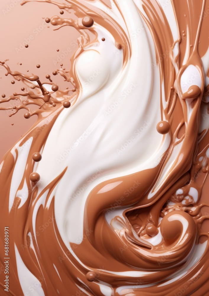abstract background with chocolate and milk splashes abstract background with chocolate and milk splashes