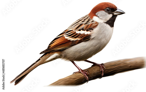Sparrows Nature Tiny Feathered Musicians on a White or Clear Surface PNG Transparent Background © Usama