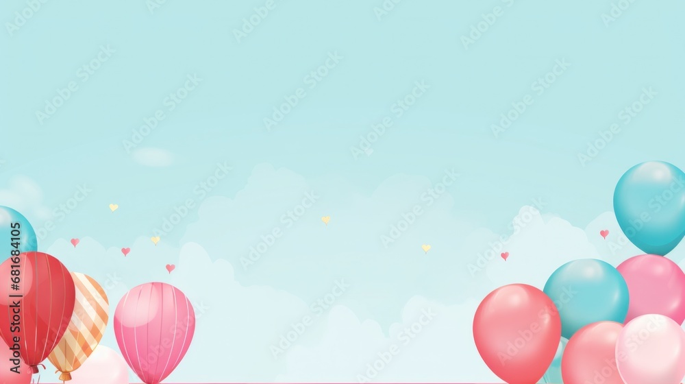 A cheerful and festive birthday background featuring cupcakes and balloons