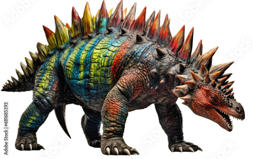 Roaring Reptile Adventure Stomping Stegosaurus on a White or Clear Surface PNG Transparent Background © Usama