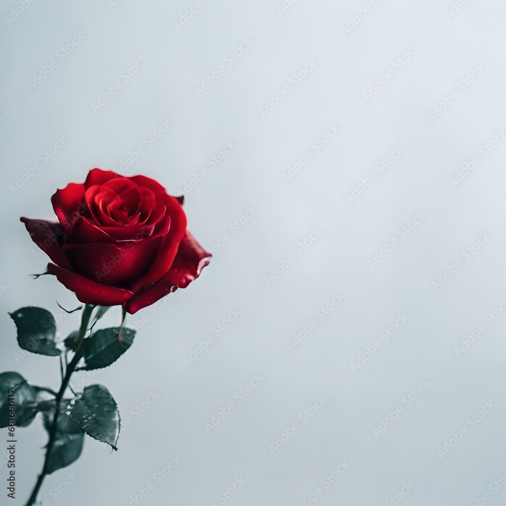 red rose on a white background, generative AI red rose on a white background, generative AI