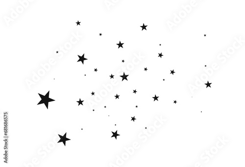  Shooting Star Black. Shooting star with an elegant star trail on a white background. Festive star sprinkles  powder. Vector png.