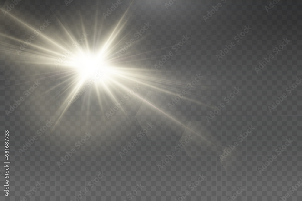 Set of realistic vector white stars png. Set of vector suns png. White flares with highlights. Set of realistic vector white stars png. Set of vector suns png. White flares with highlights.