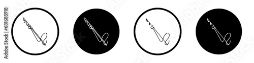 Harpoon vector illustration set. Harpoon vector illustration symbol for UI designs in black and white color. photo