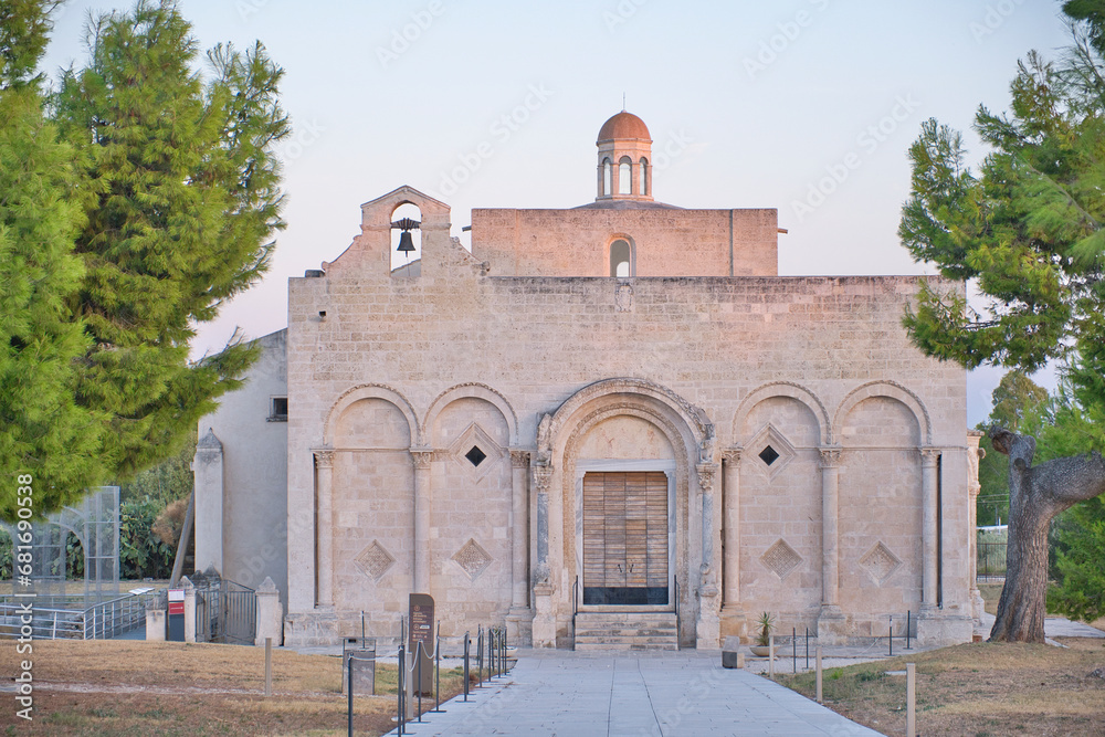 View Church of Siponto called Santa Maria di Siponto in Manfredonia, Italy