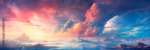 Sky and land merge in a colorful symphony  blurring the line between earth and atmosphere.