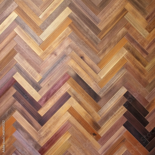 Fragment of wooden parquet floor from above