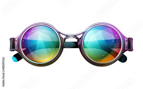Explore Clarity with VividSpecra Glasses on a White or Clear Surface PNG Transparent Background