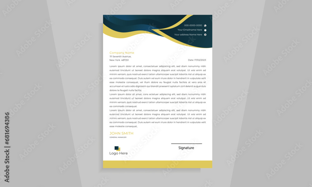 Obraz premium Modern business and corporate letterhead template