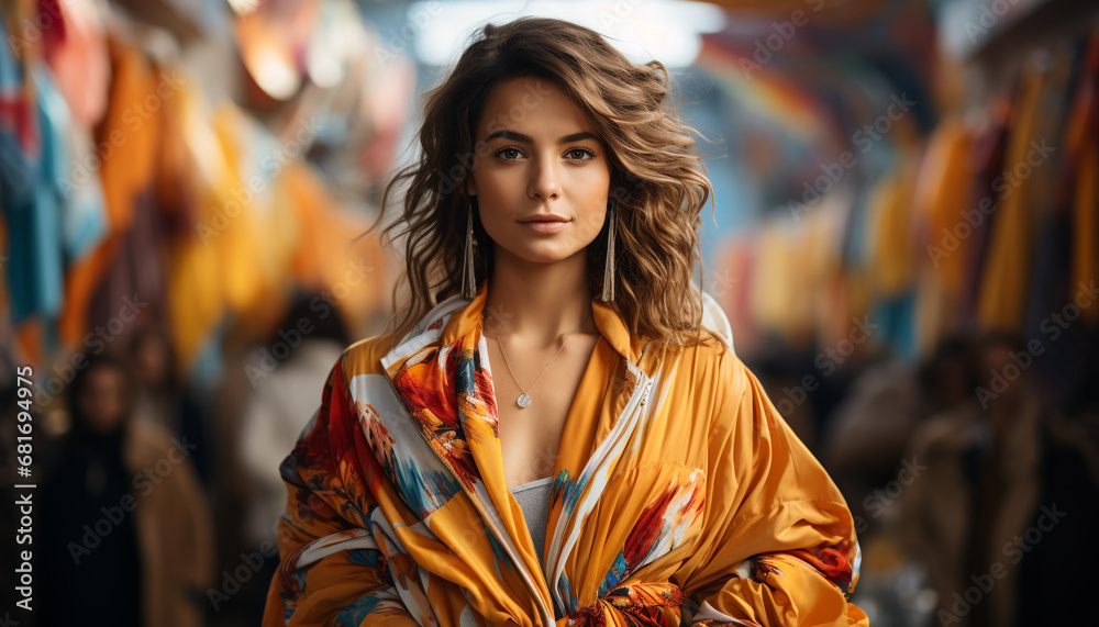 A beautiful young woman confidently looking at the camera generated by AI A beautiful young woman confidently looking at the camera generated by AI