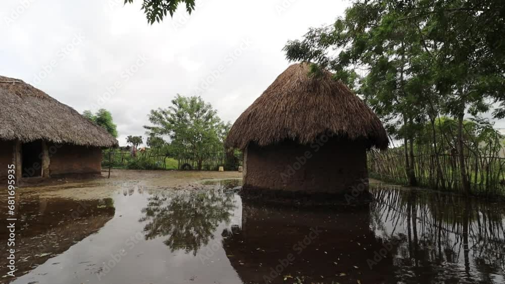 A house on water during floods A house on water during floods