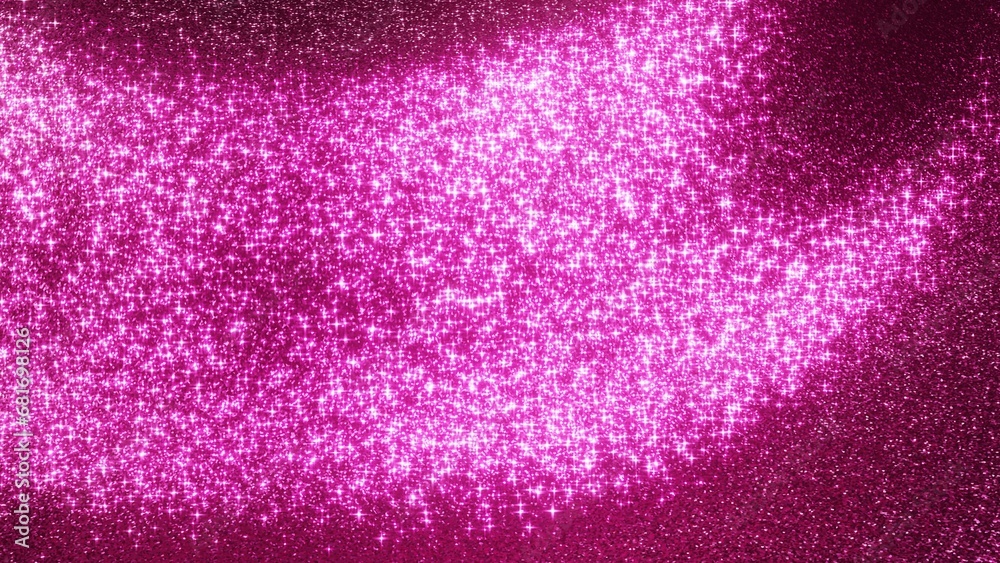 Obraz premium 3d Abstract background animated magic pink waves. Shine glossy glitter luxury particles. Calming relaxing Texture wallpaper footage 4k