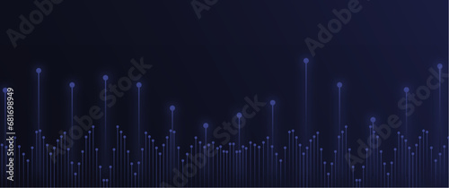 abstract big data visualization vector design with stroke pattern, particle, and neon effect, for background, tech, banner