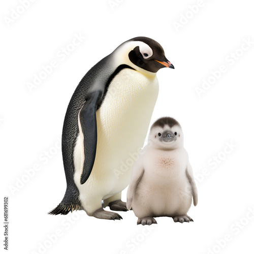 penguin on the png transparent background, easy to decorate projects.