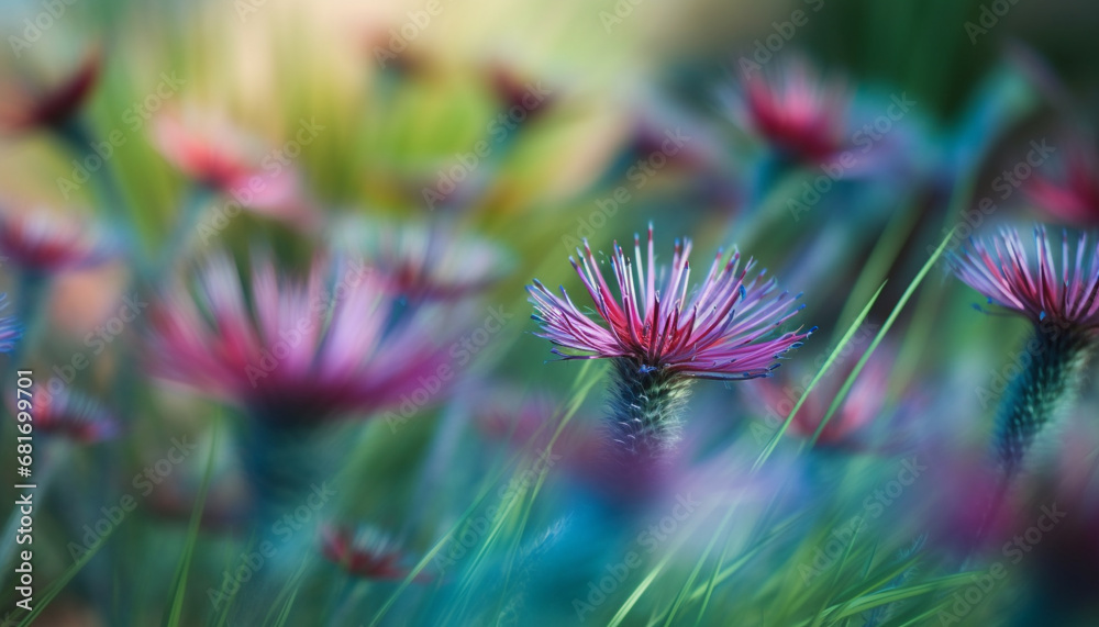 Vibrant wildflower meadow showcases beauty in nature multi colored growth generated by AI Vibrant wildflower meadow showcases beauty in nature multi colored growth generated by AI