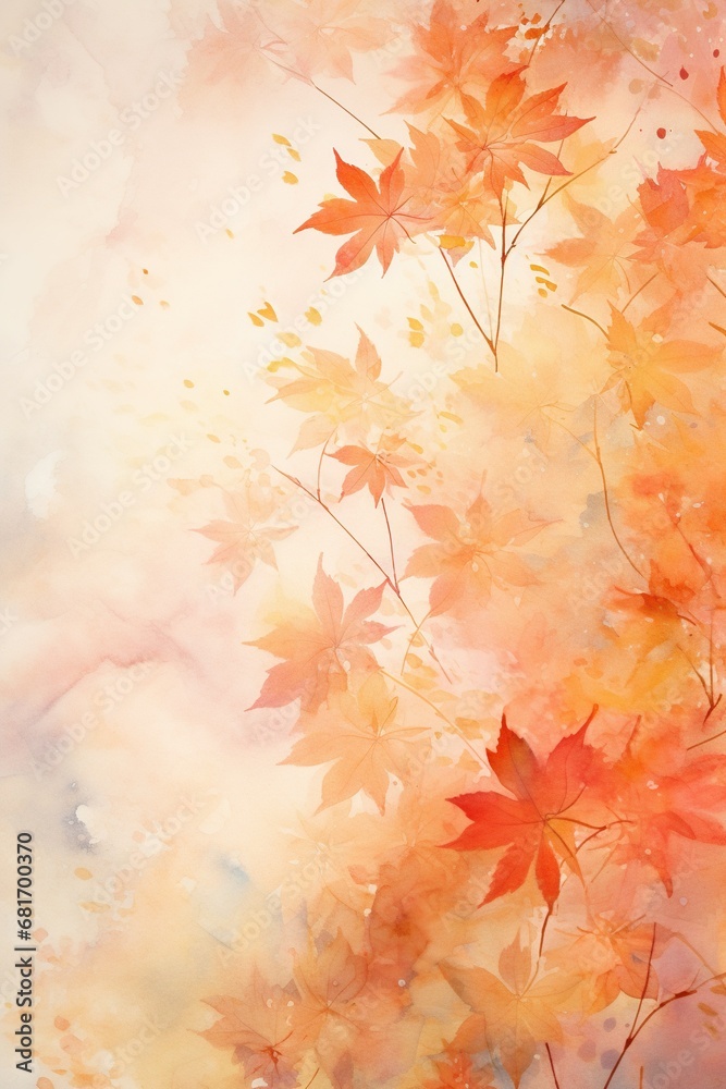 Vibrant Watercolor Autumn Background. Generative Ai Vibrant Watercolor Autumn Background. Generative Ai