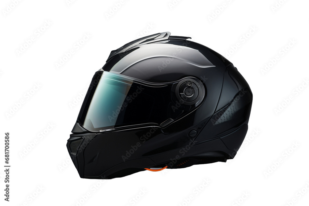 black sport helmet isolated on transparent background - Generative AI black sport helmet isolated on transparent background - Generative AI
