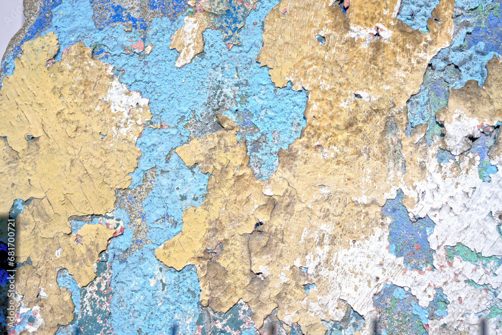 old blue yellow paint on a wall old blue yellow paint on a wall