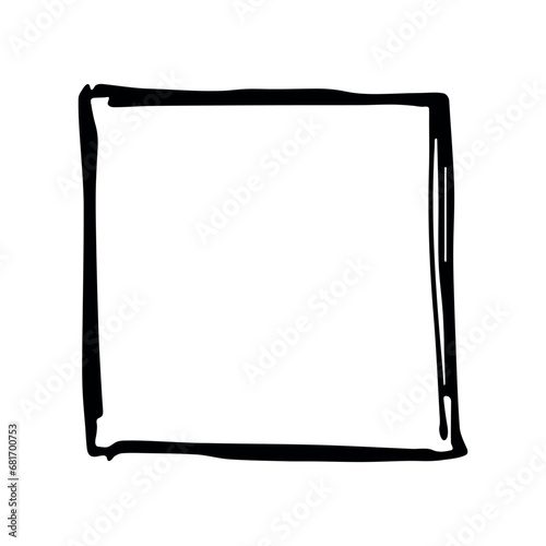 Hand drawn highlight illustration. Marker frame clipart. Ink scribble rectangle. Single element