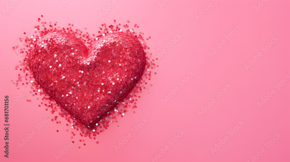 Heart shape pink confetti background