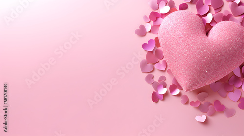 Heart shape pink confetti background