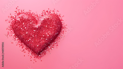 Heart shape pink confetti background