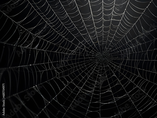 Spiderweb with raindrops background. © ZayWin