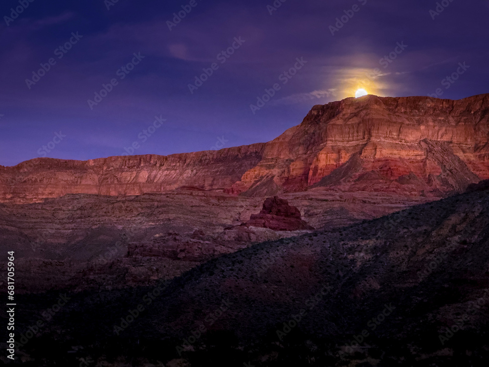 Moonrise Over Virgin River Gorge aka Cedar Pocket, Arizona