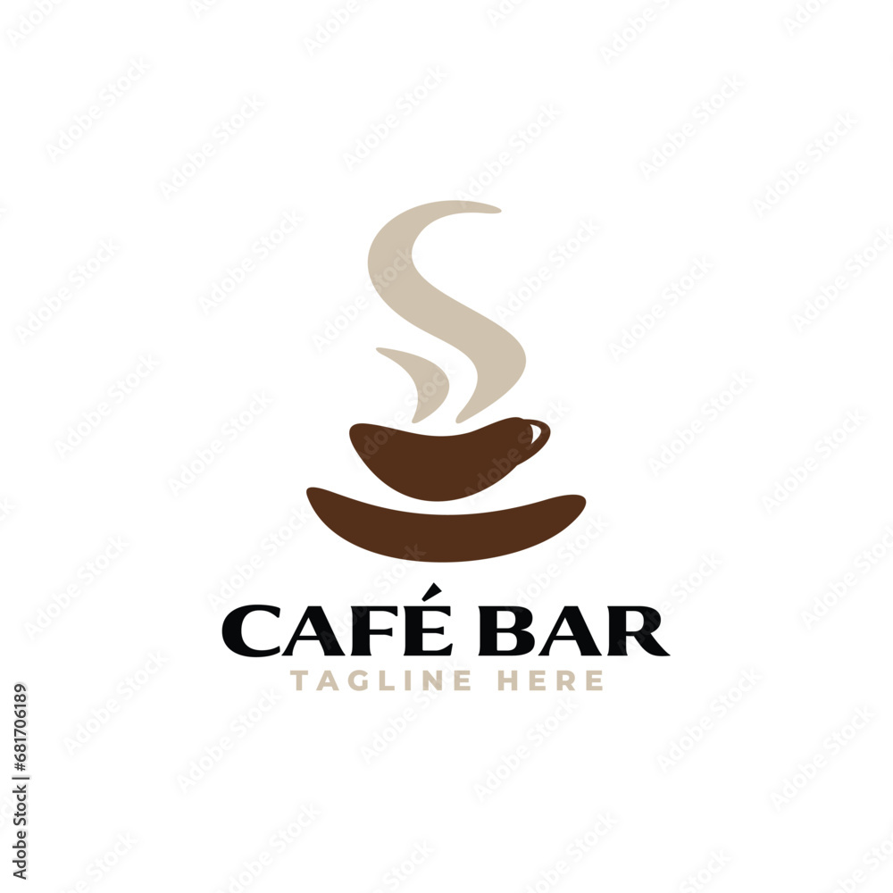 cafe bar coffee monogram vector logo simple modern and clean logo vector icon illustration cafe bar coffee monogram vector logo simple modern and clean logo vector icon illustration