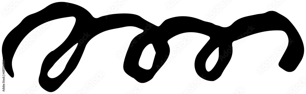 Black ribbon with curls. Holiday confetti doodle. Rough vector childlike clipart isolated on transparent background. Grunge hand-drawn design element Black ribbon with curls. Holiday confetti doodle. Rough vector childlike clipart isolated on transparent background. Grunge hand-drawn design element
