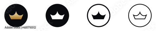 Vip user crown icon. Premium member medal crown icon. Exclusive user card tag.