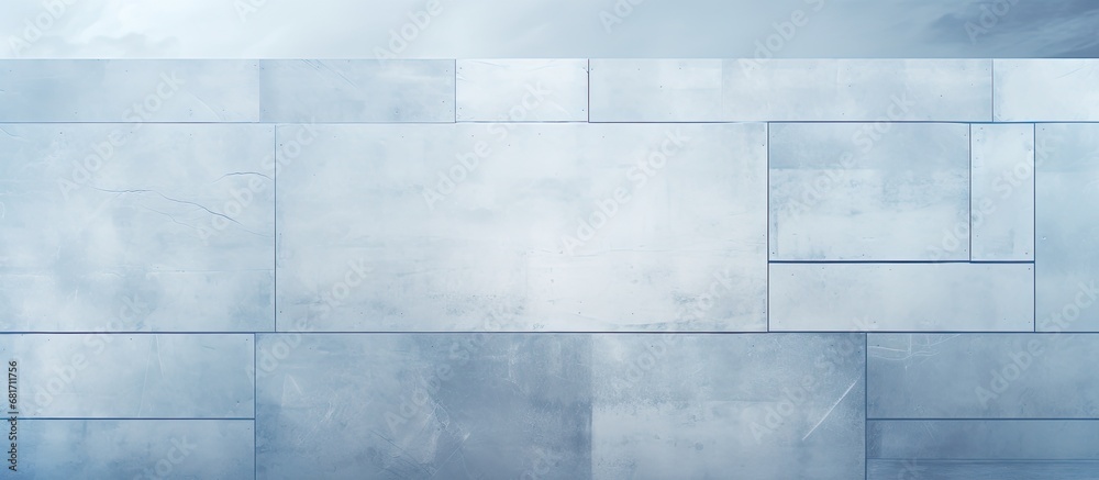 Naklejka premium In the abstract world of design, the texture of the sky merges with the construction of the white-walled modern architecture, where grunge lines and blue tones meet in a wallpaper-like depiction of