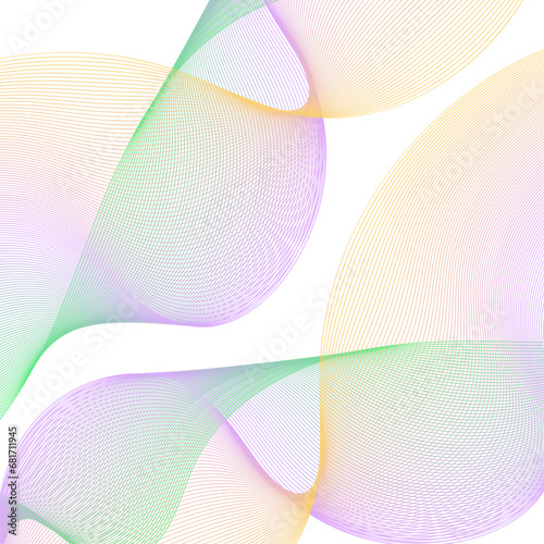 Abstract background with lines. Vector background with waves. Background for music album, poster, card, advertisement. Element for design isolated on white. Colorful