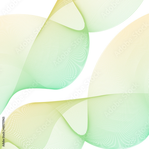 Abstract background with lines. Vector background with waves. Background for music album, poster, card, advertisement. Element for design isolated on white. Green, eco, nature