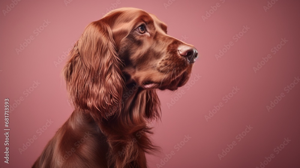 portrait of Irish setter dog isolated on clean background