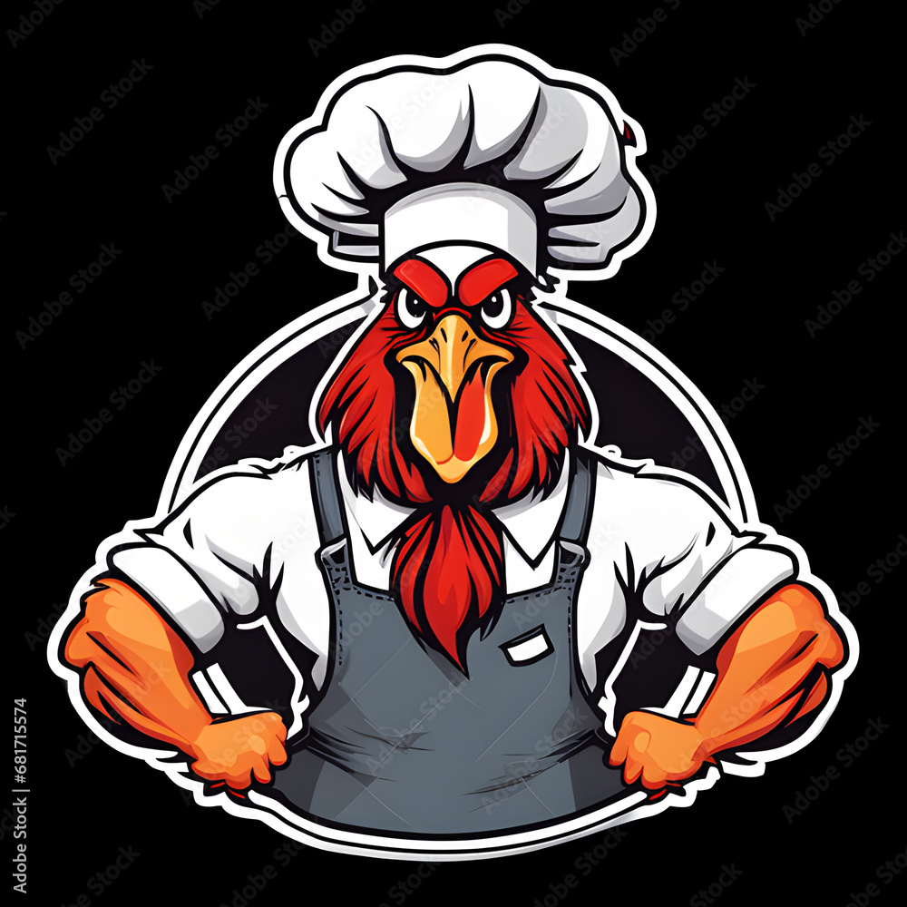 sticker chef with a knife