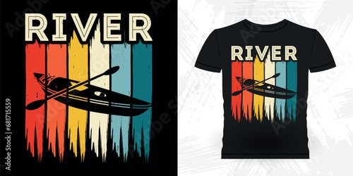 Funny Paddling Raft Boating Vintage Rafter Rafting T-shirt Design
