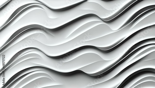 white abstract background 3D illustration white seamless pattern waves light and shadow, pattern waves light and shadow, smooth waves