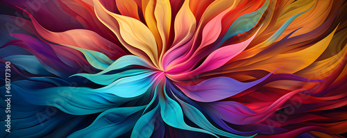 Abstract flower in a thousand colors, rainbow, digital illustration, color gradient, generative ai