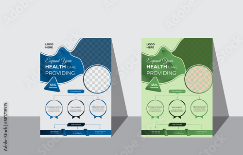 Modern Medical weight loss Flyer Template Design, Cover a4 with vertical layout, Healthcare brochure with space for photo collage and text, leaflets decoration for printing vector illustration