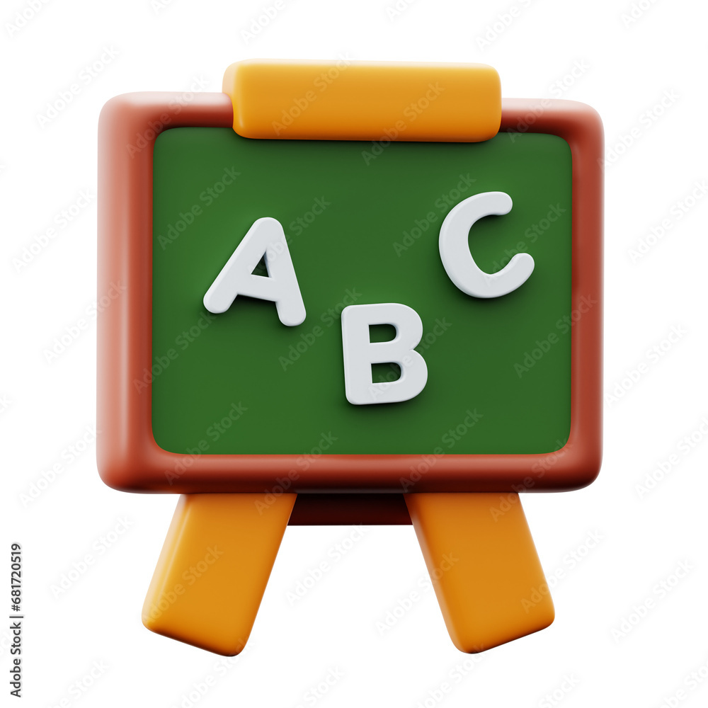 chalk board with abc alphabet for teaching classroom back to school concept 3d icon illustration render design chalk board with abc alphabet for teaching classroom back to school concept 3d icon illustration render design