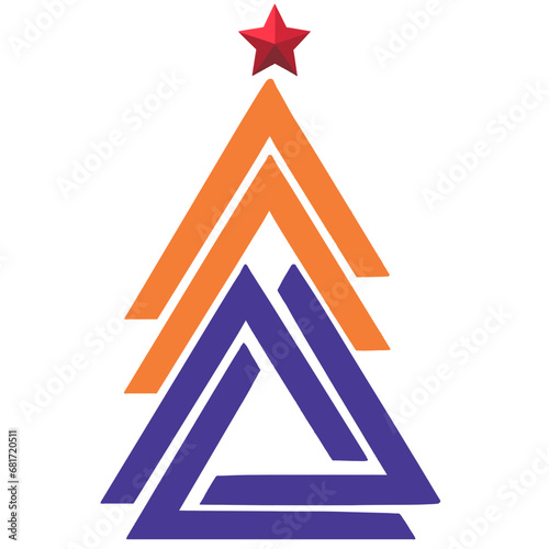 Orange purple Christmas tree