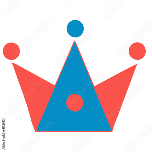 Blue red crown 